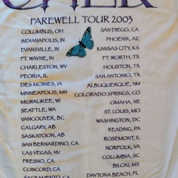 Cher Farewell Tour 2003 Tee Shirt Women's (Adult) Medium EUC - Picture 6 of 11